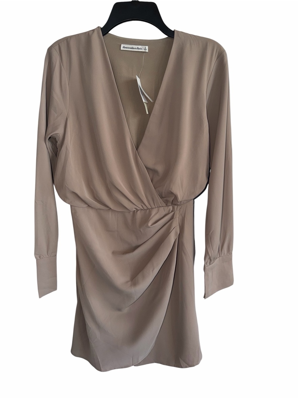 Abercrombie & Fitch Taupe Long Sleeve Wrap-Style Dress - Picture 2 of 10